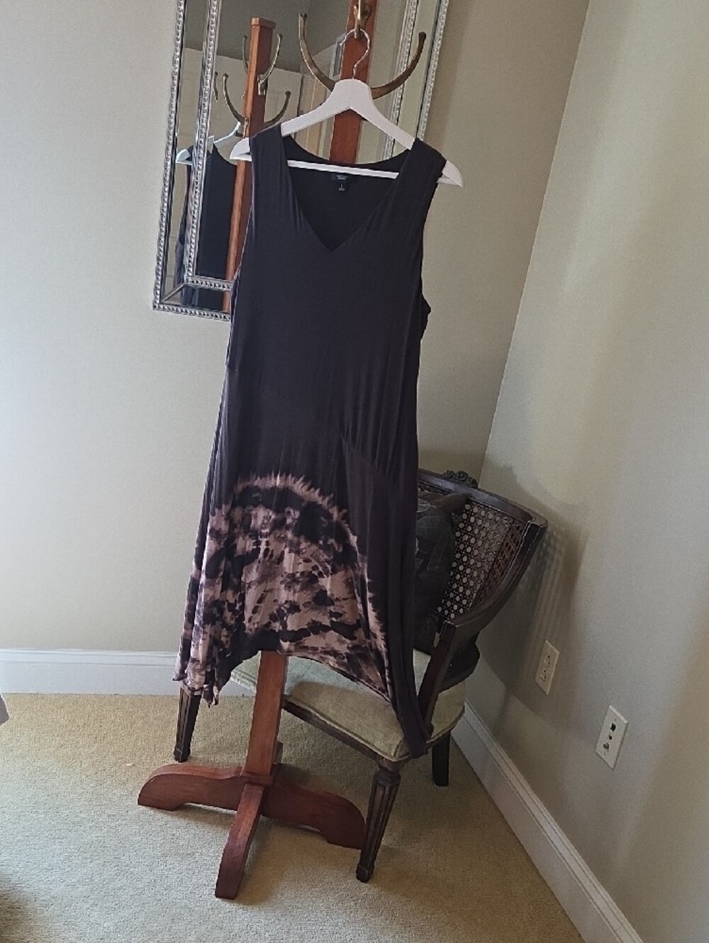 Simply Vera Wang Sleeveless Tie-Dye Maxi Dress in Chocolate and Blush - Picture 11 of 12